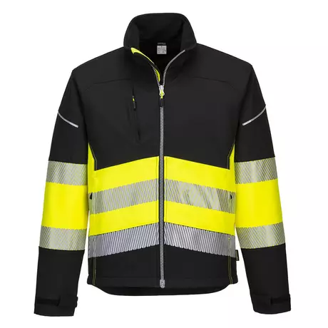 PW3 Hi-Vis softshell kabát (sárga-fekete)