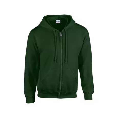 Gildan FullZipp cipzáras kapucnis pulóver (sötétzöld)